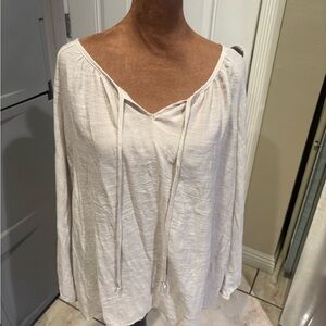 Apt. 9 Cream Blouse with Tie Neck